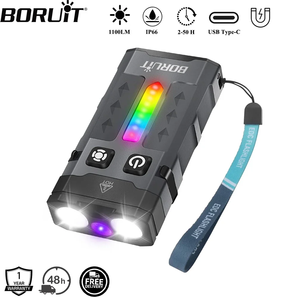 Fishing Light - BORUiT EV20 1100LM EDC UV llavero