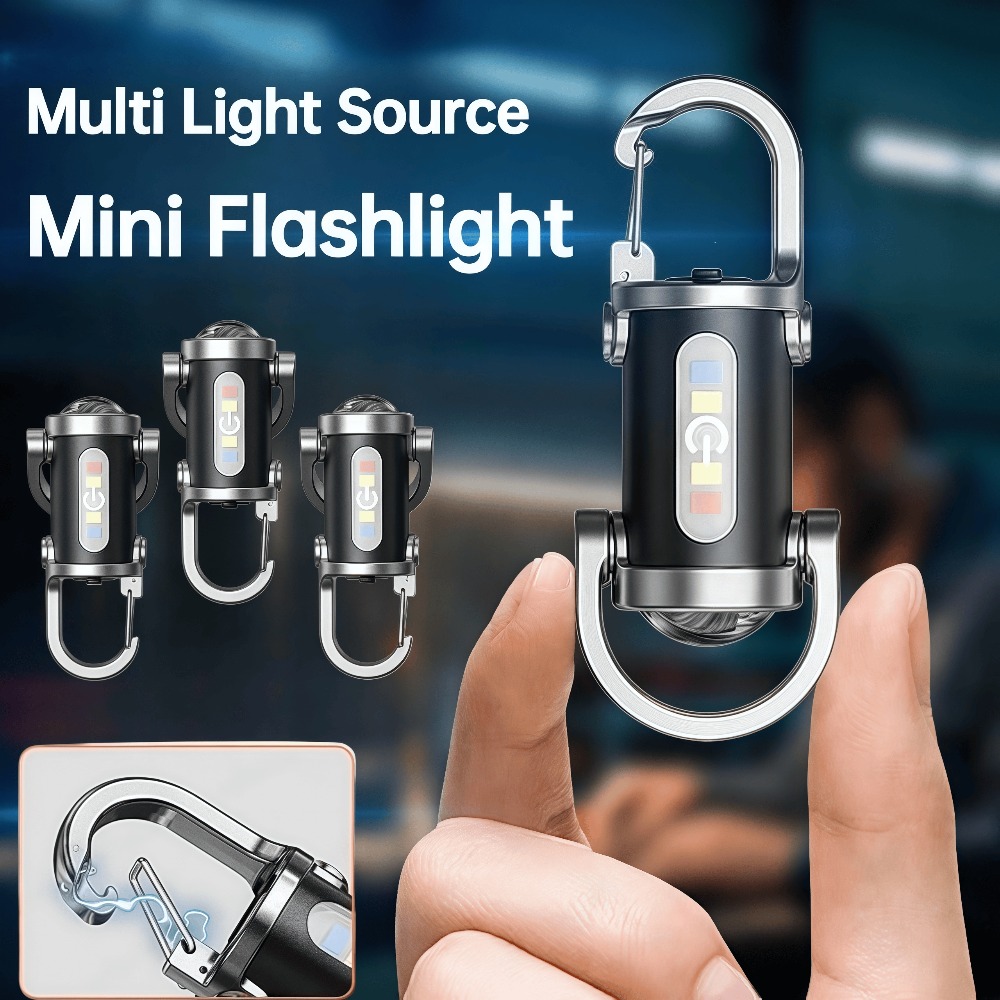 Fishing Light - Mini linterna portátil para llavero, recargable,