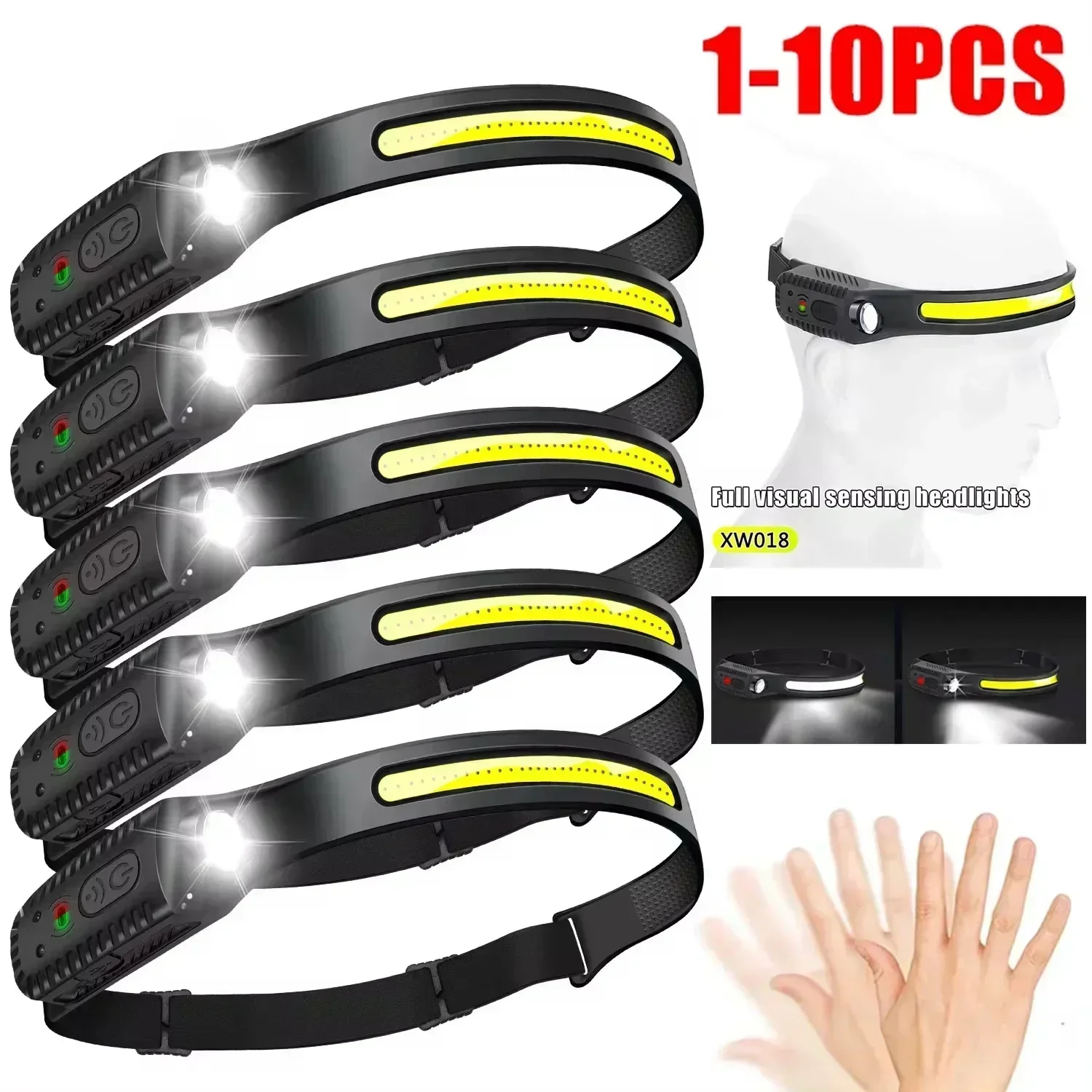 Fish Finder Battery - Linterna frontal LED de inducción recargable