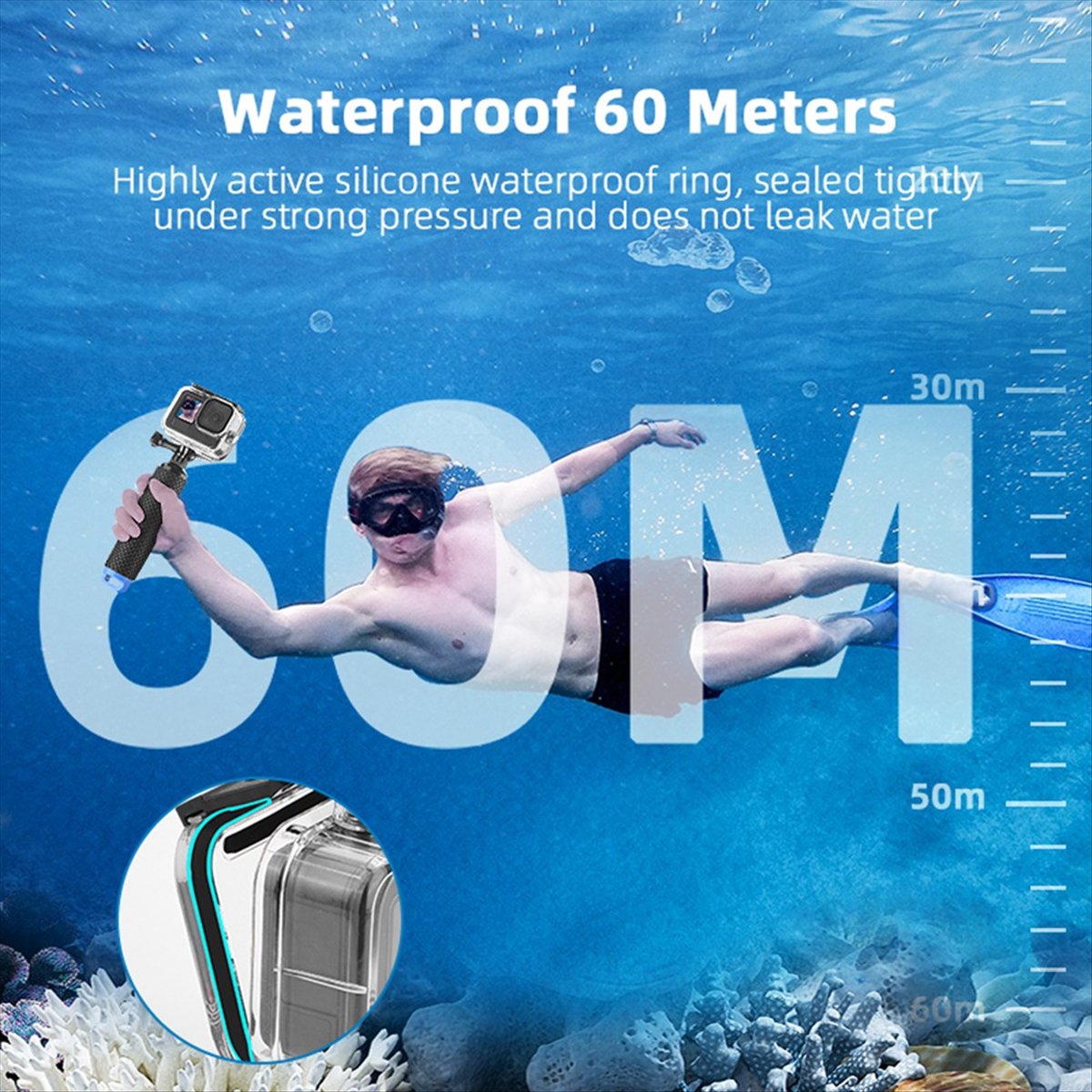 M05K Funda impermeable de 60M  - Underwater Camera reseña y precio