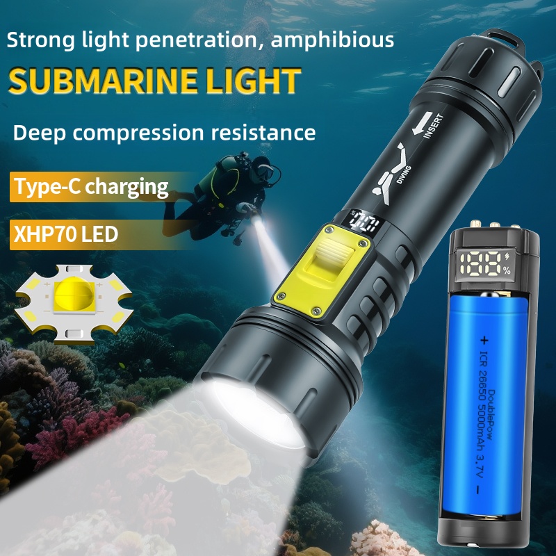 Nueva linterna de buceo XHP70  - Fishing Light reseña y precio