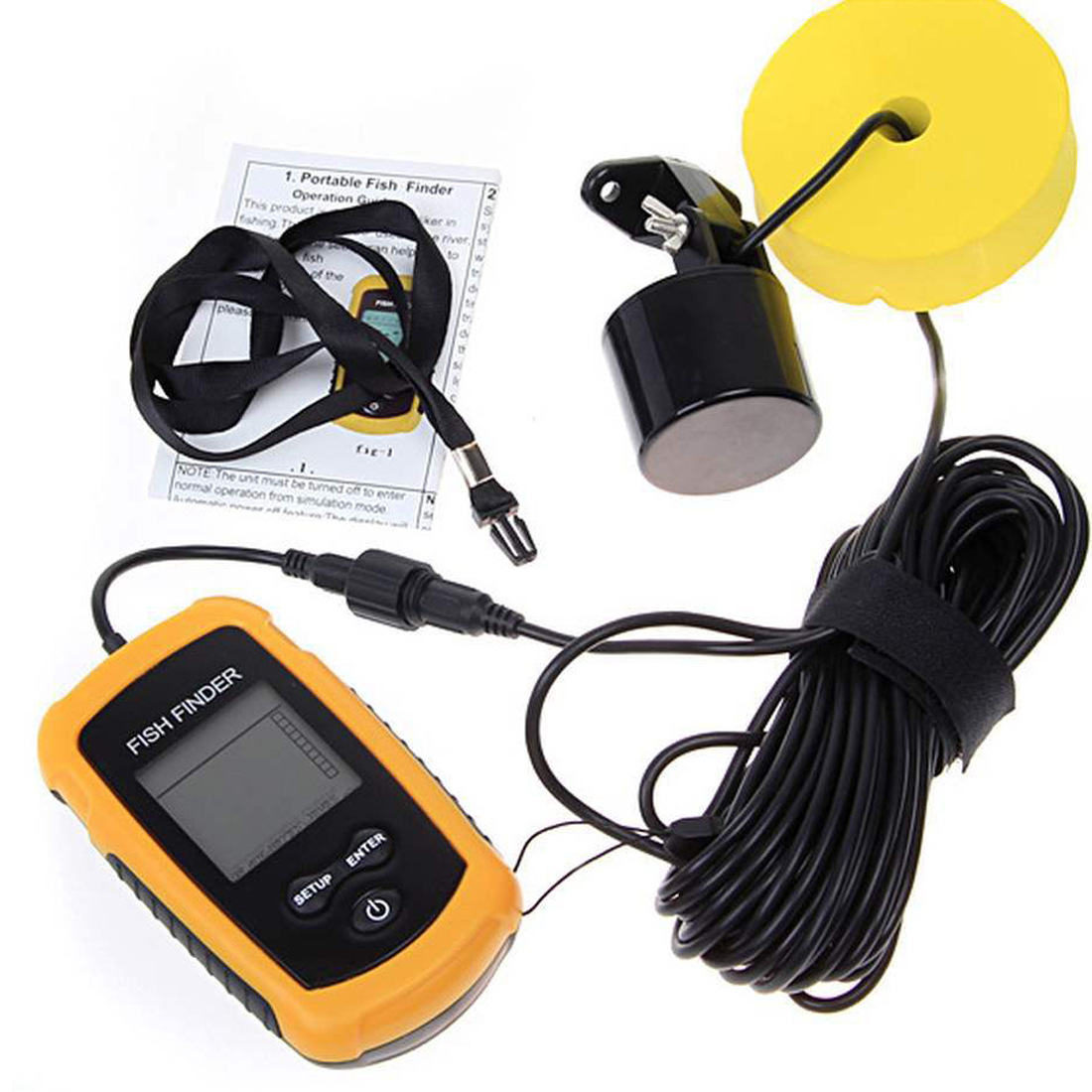 Sonda de Pesca Portátil con Al - Fish Finder Transducer reseña y precio