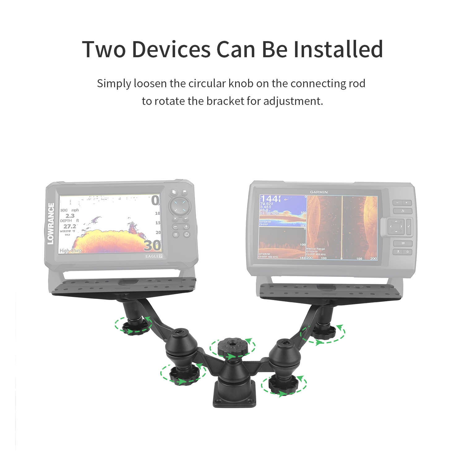 Soporte horizontal de doble br - Fish Finder reseña y precio