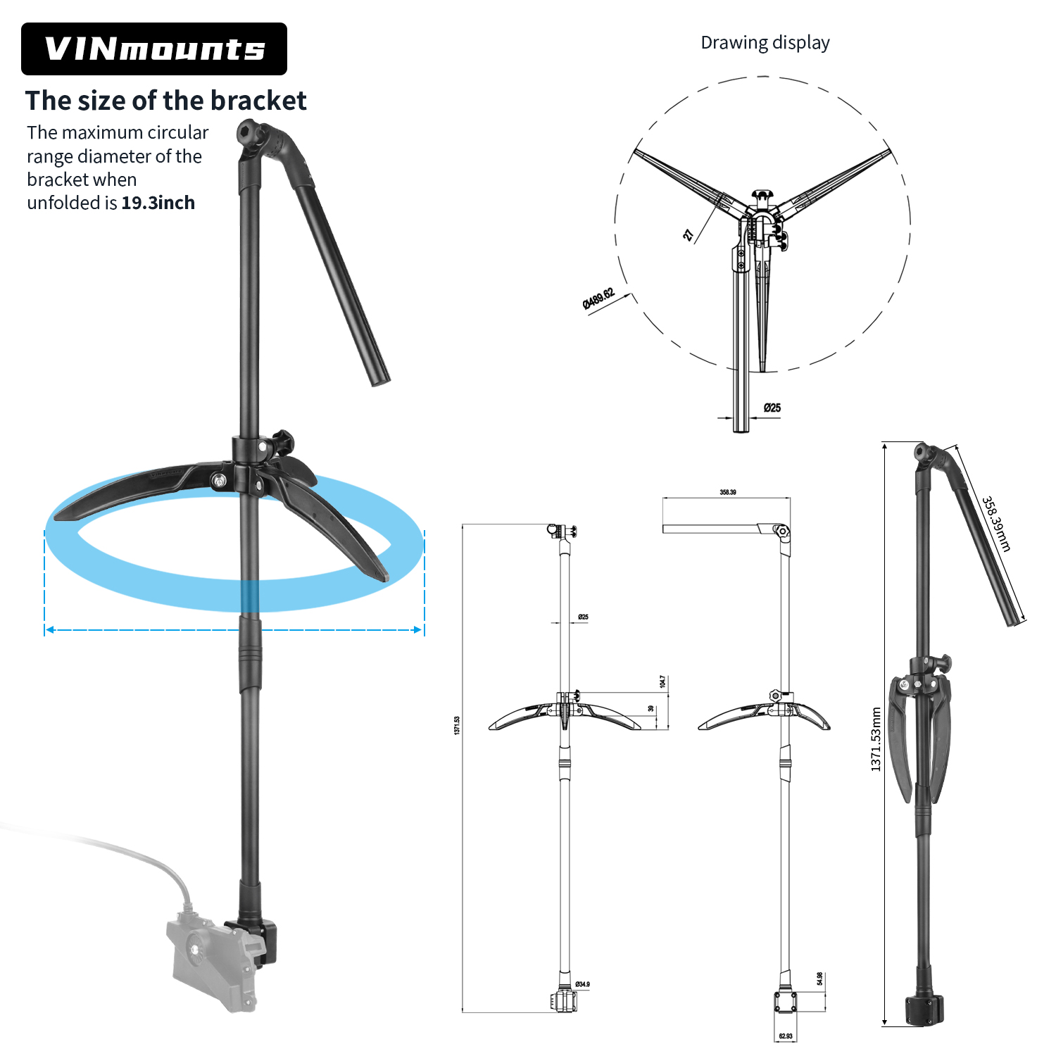 Soporte para poste de transduc - Fish Finder Mount reseña y precio